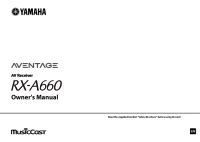 Yamaha RX-A660 - Owners manual 